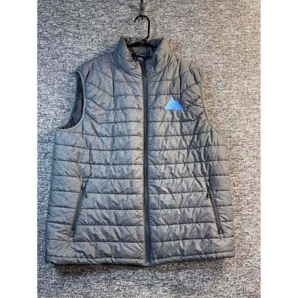 Landway Men XL Gray Puffer Vest Polyloft Synthetic Insulation Quilted Full Zip